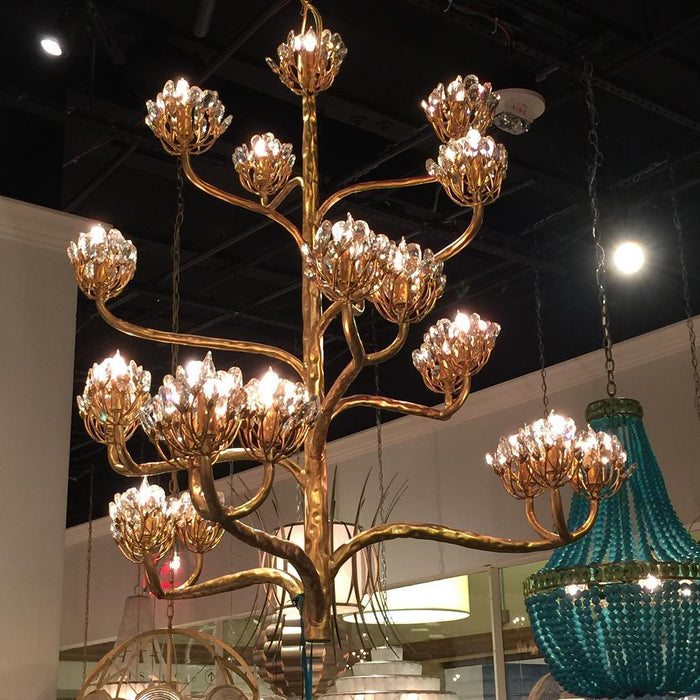 Luxury Branch Flower Gold Chandelier for Living Room/Staircase/Bedroom