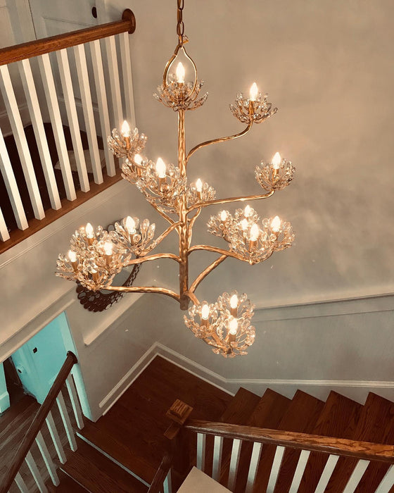 Luxury Branch Flower Gold Chandelier for Living Room/Staircase/Bedroom