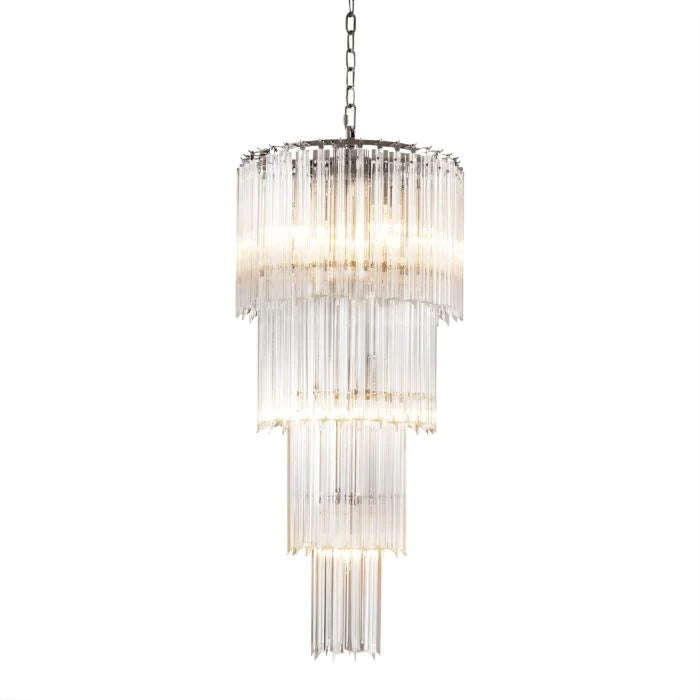 Rylight 4/5-Tier Crystal Chandelier in Chrome Finish