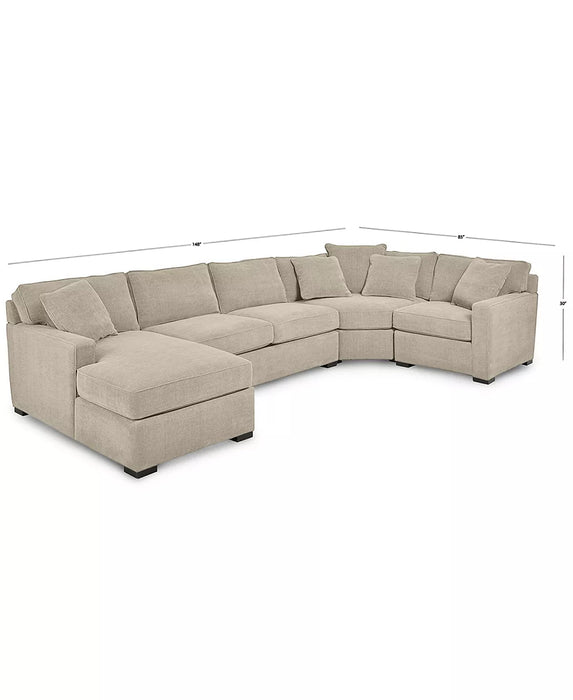 Rylight Fabric Chaise Sectional Sofa