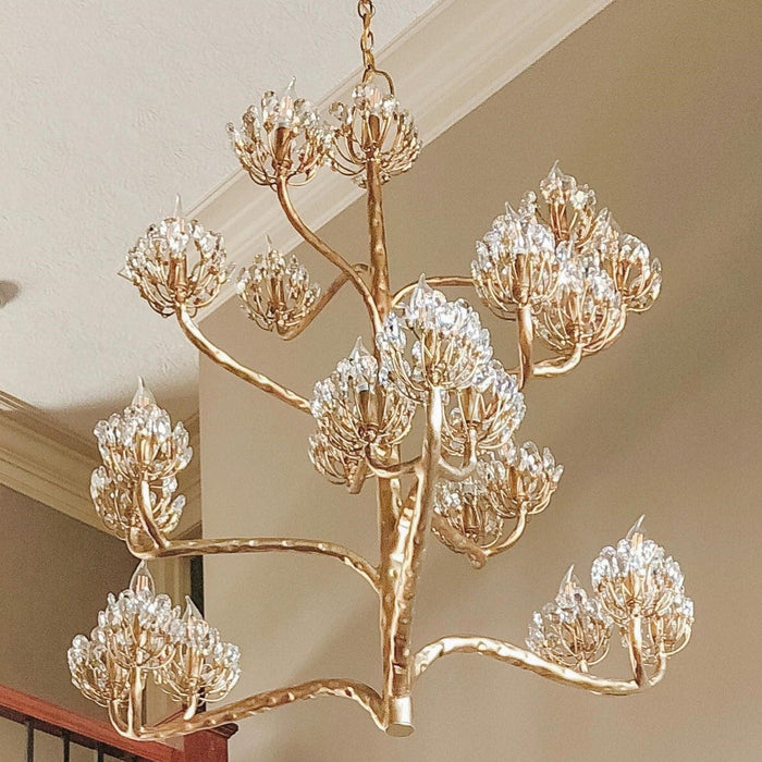 Luxury Branch Flower Gold Chandelier for Living Room/Staircase/Bedroom