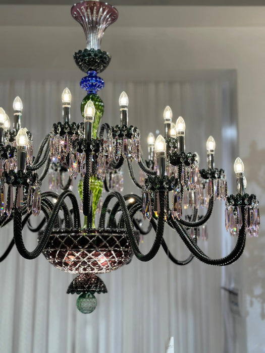 Luxury Empire Colorful Crystal Chandelier for Living Room/Bedroom/Entryway/Hotel/Restaurant