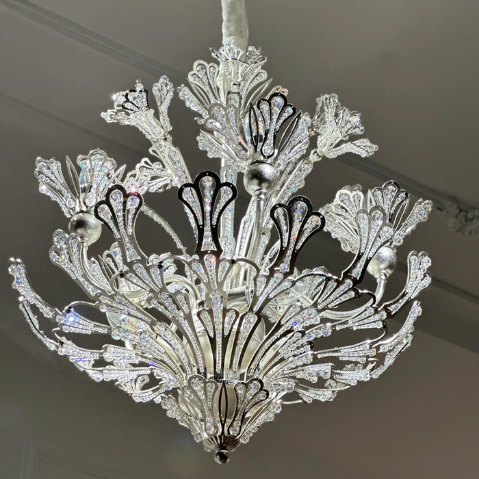 French Style Floral Crystal Chandelier