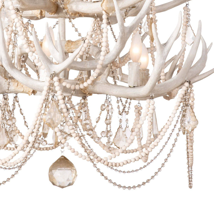 Rylight 2-Tier Pure White Antler Chandelier