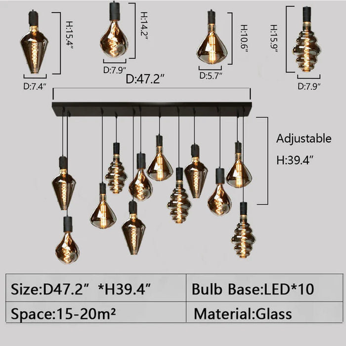 Rylight 6/8/10/12-lichts Scandinavische minimalistische dimbare LED-kroonluchter/hanger