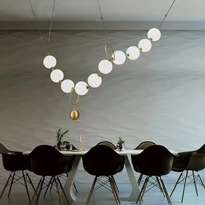 Rylight Modern Simple Acrylic Pearl Necklace Chandelier