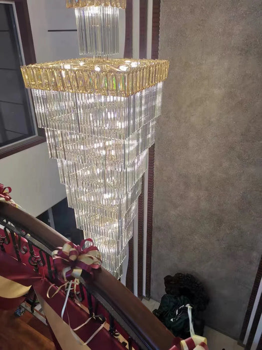 Rylight Multi-tier Square Crystal Chandelier