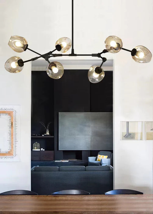 Rylight Simple  Industrial  Branch Glass Pendant Chandelier