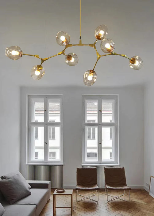 Rylight Simple  Industrial  Branch Glass Pendant Chandelier