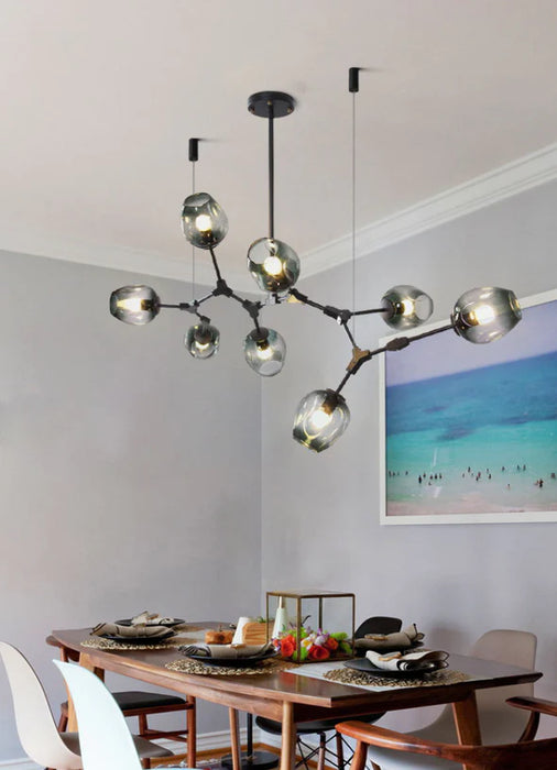 Rylight Simple  Industrial  Branch Glass Pendant Chandelier