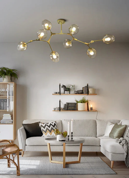 Rylight Simple  Industrial  Branch Glass Pendant Chandelier