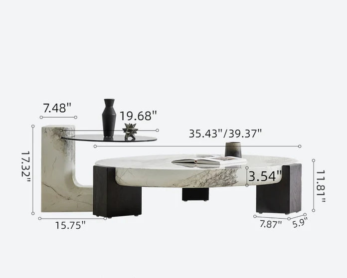 Minimalistische ronde marmeren salontafel/bijzettafel