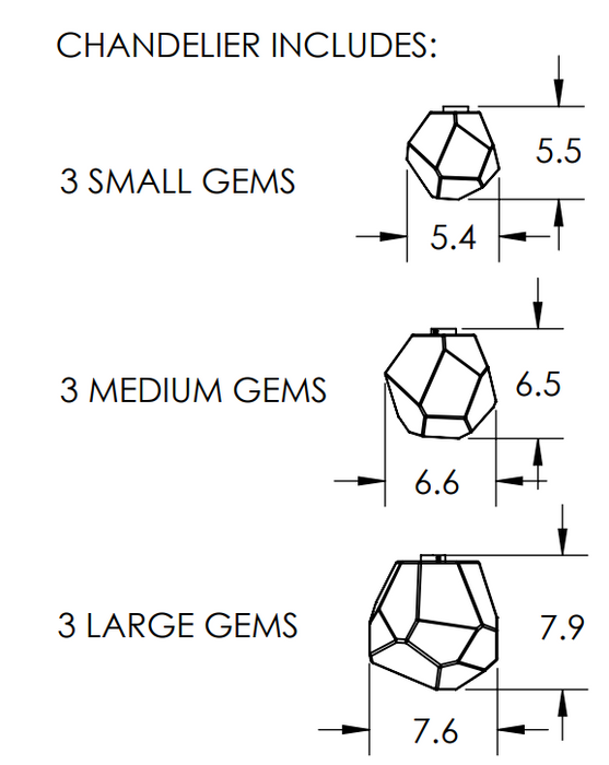 ثريا متدلية مربعة من الزجاج المنفوخ يدويًا من Rylight Gem