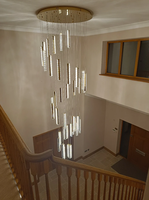 Rylight 12/15/18/21/24-Light Spiral Crystal Chandelier