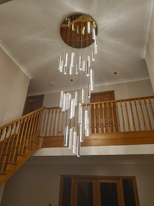 Rylight 12/15/18/21/24-Light Spiral Crystal Chandelier