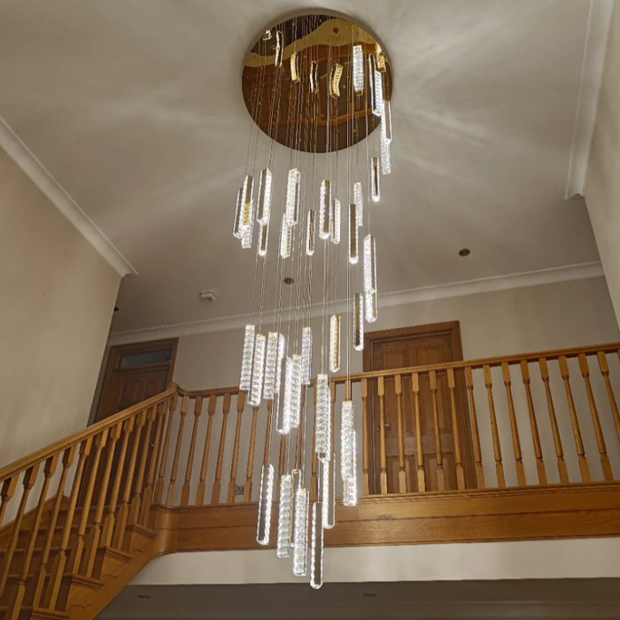 Rylight 12/15/18/21/24-Light Spiral Crystal Chandelier