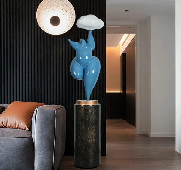 Rylight Abstract Creative Figure Sculpture Cloud Floor Lamp