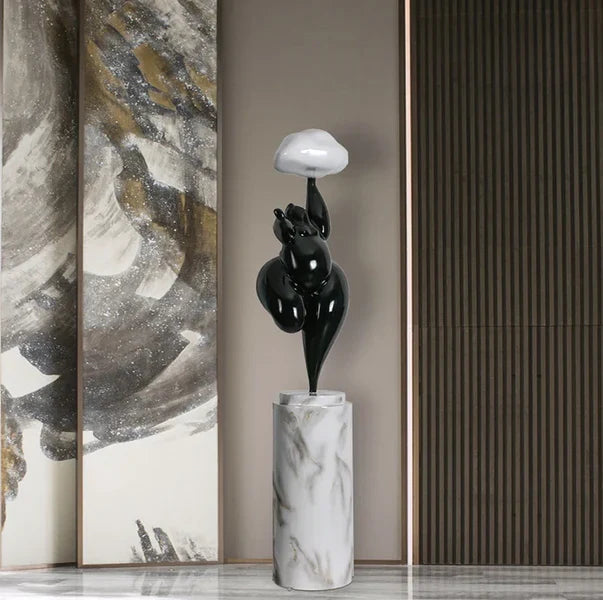 Rylight Abstract Creative Figure Sculpture Cloud Floor Lamp