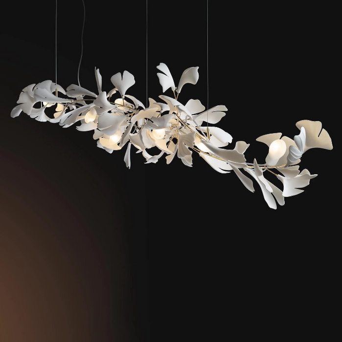 Rylight Linear Ginkgo Ceramic Chandelier for Dining Room/Kitchen island