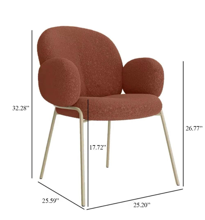 Moderne eenvoudige ivoorwitte boucle-accentstoel