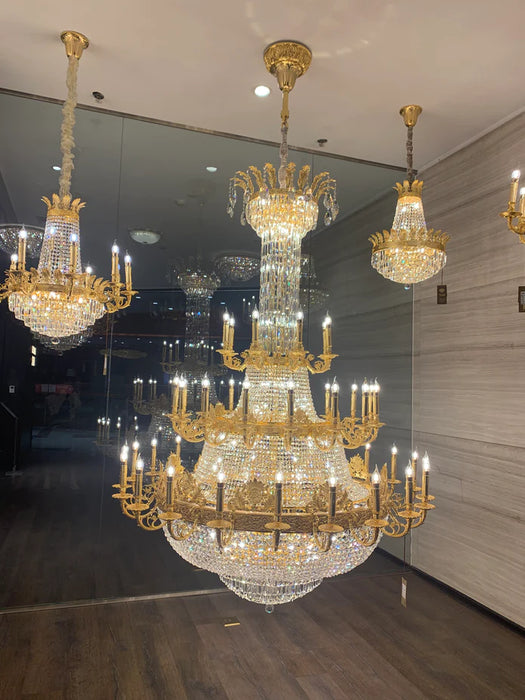 Rylight 1/3-Layer Empire Candle Crystal Multi-tiered Chandelier