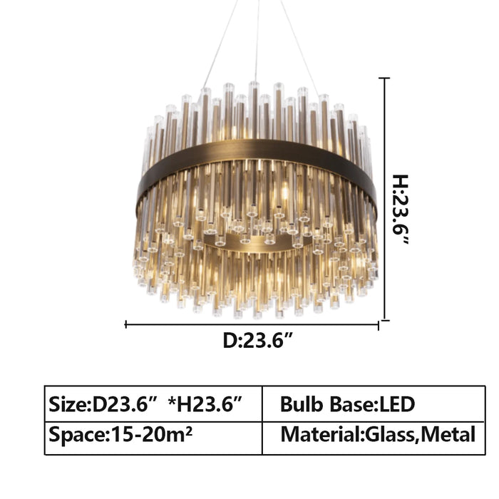 Rylight antieke koperen ronde kroonluchter/high-end plafondlamp