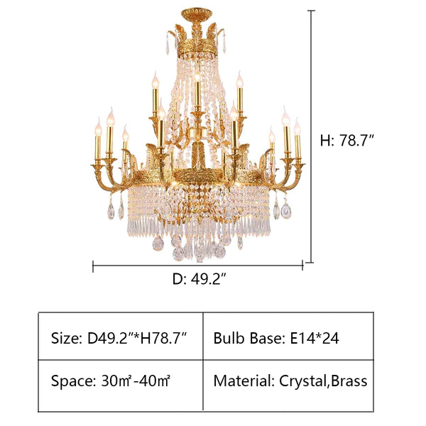 Rylight extra grote luxe kristallen kaarskroonluchter met kwastjes