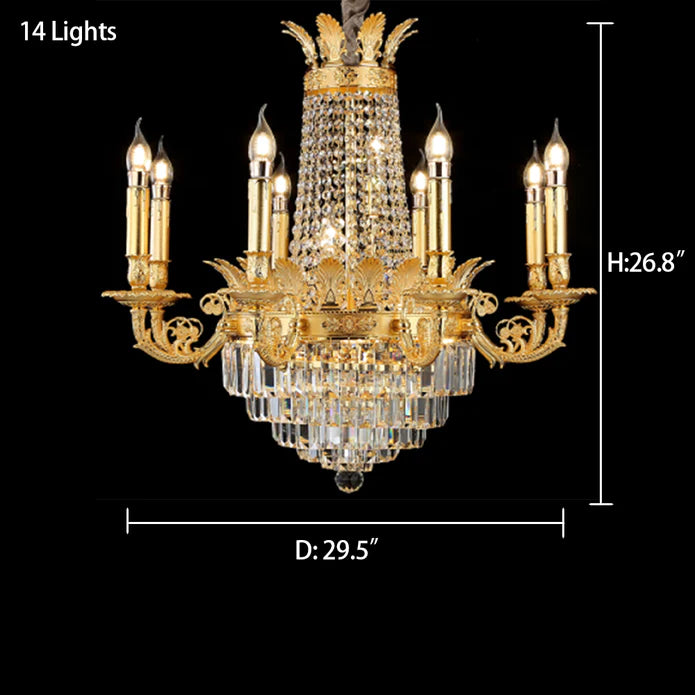 Rylight 1/3-Layer Empire Candle Crystal Multi-tiered Chandelier