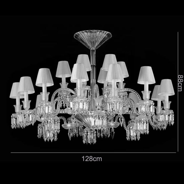 Elegant Crystal Chandelier Ceiling Light for Living Room Dining Room Fabric Lampshade