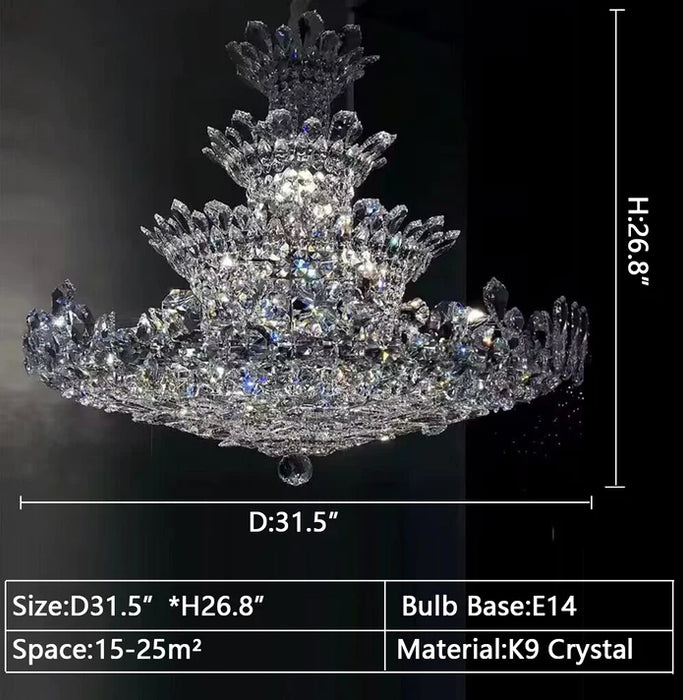 Rylight 4-Tier Floral Crystal Chandelier