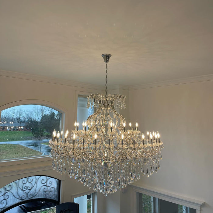 Rylight 49-Light Classic Candle Crystal Chandelier