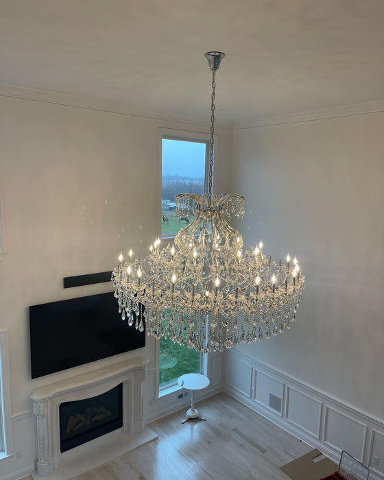 Rylight 49-Light Classic Candle Crystal Chandelier