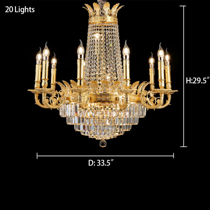 Rylight 1/3-Layer Empire Candle Crystal Multi-tiered Chandelier