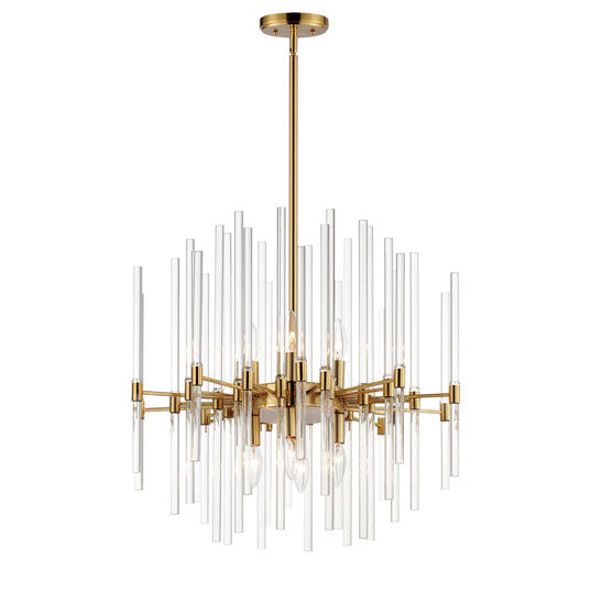 Rylight 8-Light Glass Rods Chandelier