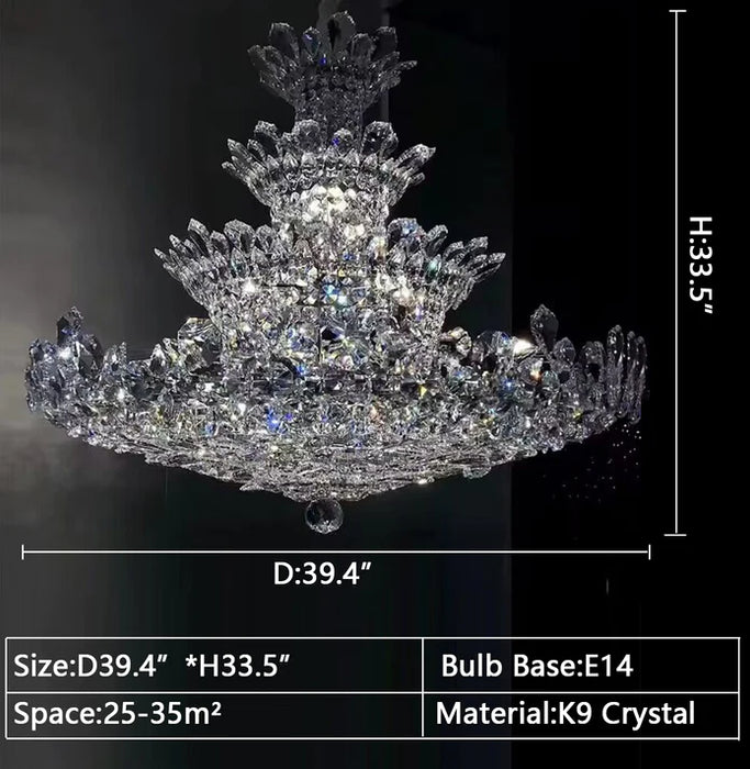 Rylight 4-Tier Floral Crystal Chandelier