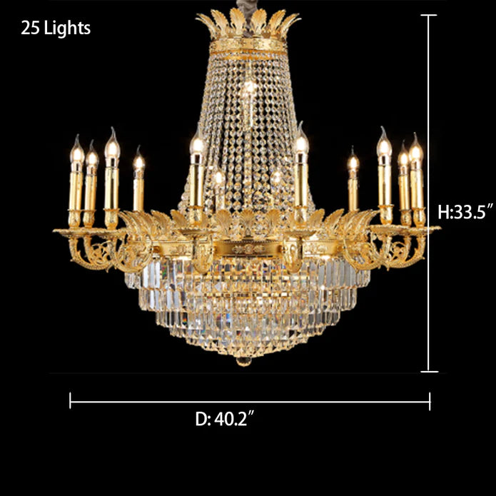 Rylight 1/3-Layer Empire Candle Crystal Multi-tiered Chandelier