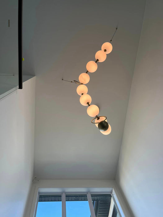 Rylight Modern Simple Acrylic Pearl Necklace Chandelier