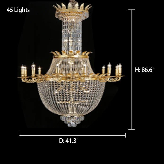 Rylight 1/3-Layer Empire Candle Crystal Multi-tiered Chandelier