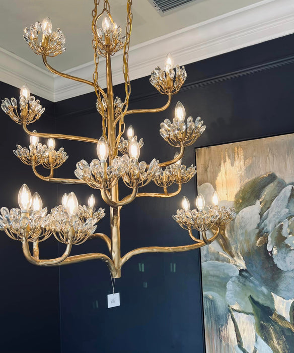 Luxury Branch Flower Gold Chandelier for Living Room/Staircase/Bedroom