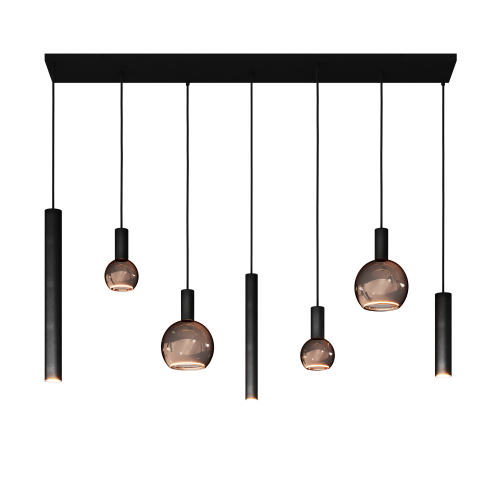 Rylight 6/7-Light Minimalist Bulbs and Columns Pendant