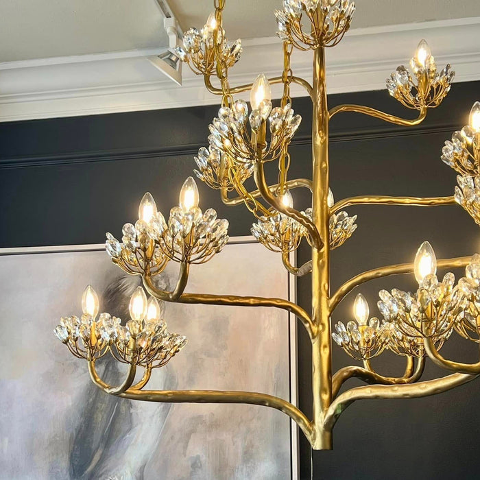 Luxury Branch Flower Gold Chandelier for Living Room/Staircase/Bedroom