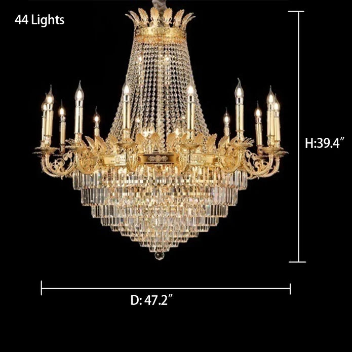 Rylight 1/3-Layer Empire Candle Crystal Multi-tiered Chandelier