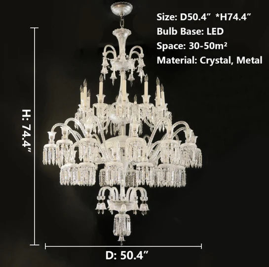 Rylight Luxury Royal Large Multi-layers Candle Crystal Chandelier