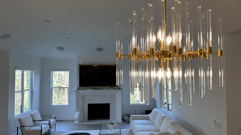 Rylight 8-Light Glass Rods Chandelier