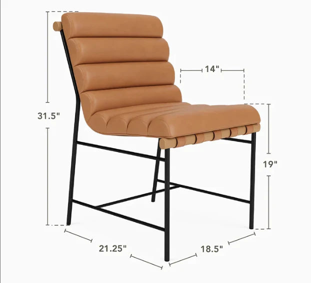 Bouclé/lederen eetkamerstoelen