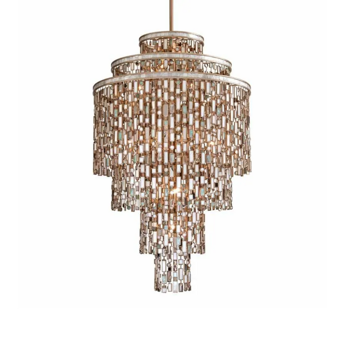 Rylight 6-Tier 7/13/19-Light Round Tiered Shells Chandelier