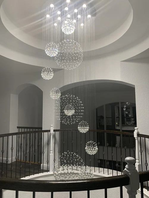 Rylight Designer-recommended Spiral Crystal Raindrop Chandelier