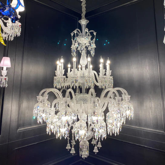 Rylight Luxury Royal Large Multi-layers Candle Crystal Chandelier