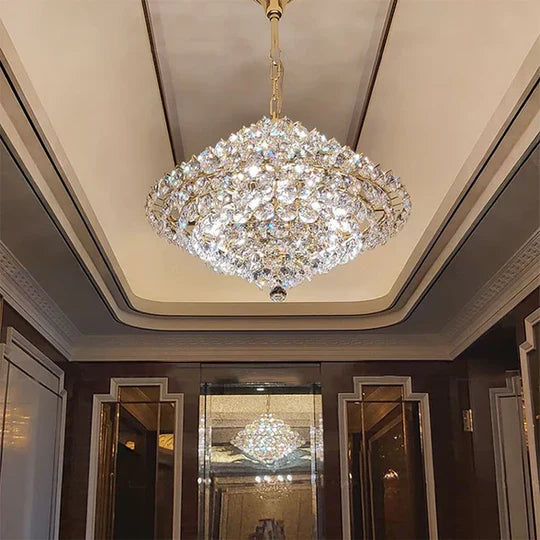 Final Sale · Luxury Conical Crystal Chandelier for Low-ceiling