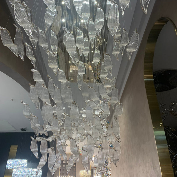 Modern Creative Luxury Seagull Shape Floating Leaves Chandelier for Kitchen Island/Dining Room